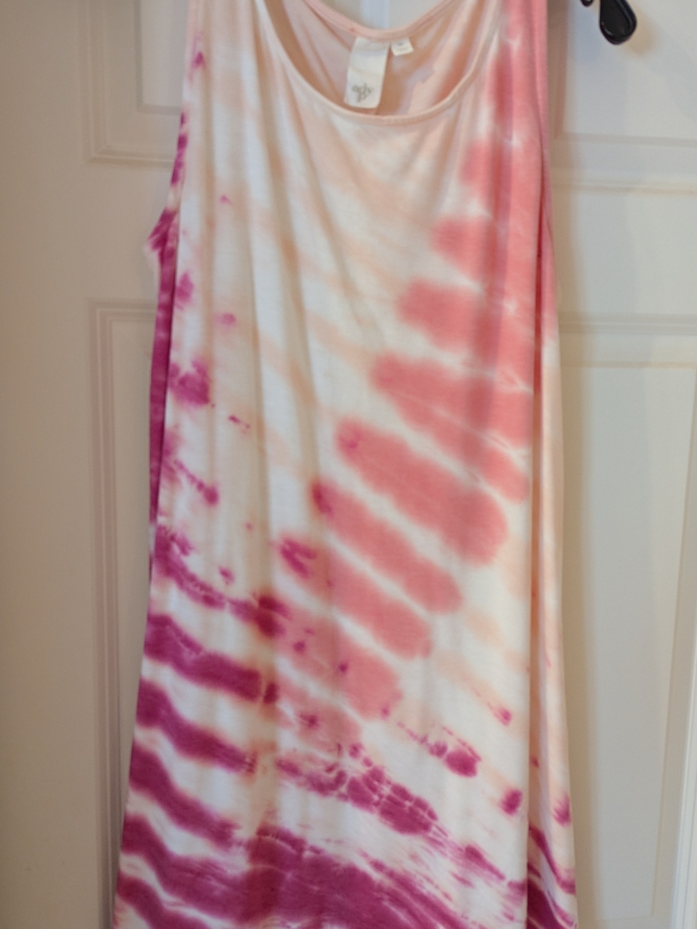 Tie-Dye White and Pink Maxi Skirt
